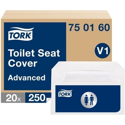 Tork V1 Engangstoiletsædeovertræk, 250 Stk. Tork V1 Engangstoiletsædeovertræk, 250 Stk.