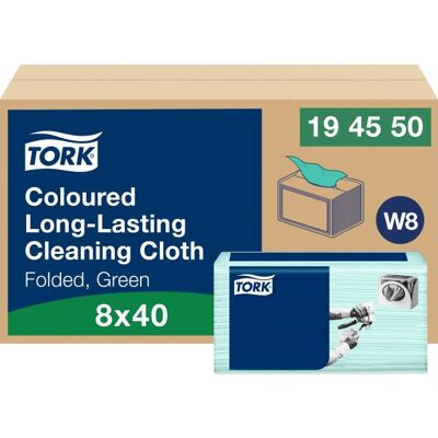 Tork W8 Allround Klud, Grøn, 1-Lag, 40 Klude Tork W8 Allround Klud, Grøn, 1-Lag, 40 Klude