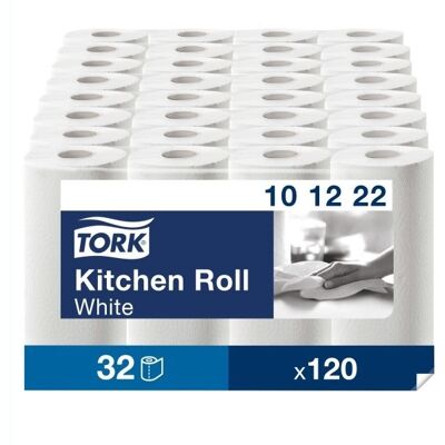 Tork Hvide Køkkenruller - 2-lags, 16,6 m - 32 ruller Tork Hvide Køkkenruller - 2-lags, 16,6 m - 32 ruller