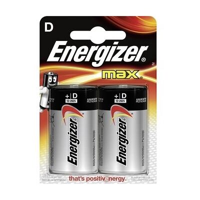 Energizer Max Alkaline D Batteri, 2 Stk. Energizer Max Alkaline D Batteri, 2 Stk.