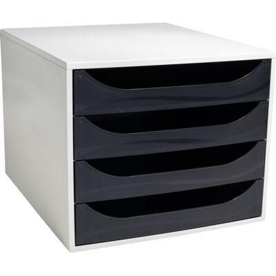 Exacompta Ecobox Skuffekabinet, 4, Grå/sort Exacompta Ecobox Skuffekabinet, 4, Grå/sort