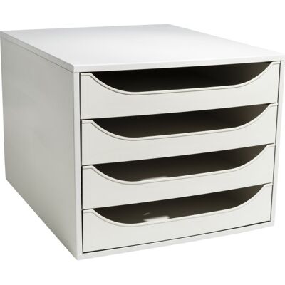 Exacompta Ecobox Skuffekabinet, 4, Grå/grå Exacompta Ecobox Skuffekabinet, 4, Grå/grå