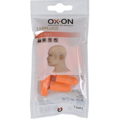 Ox-On Ørepropper Comfort, 39 Db, 5 Par Ox-On Ørepropper Comfort, 39 Db, 5 Par