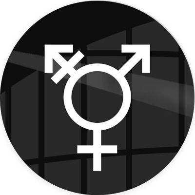 Securit Skilt Kønsneutral Symbol Ø10 Cm Sort Securit Skilt Kønsneutral Symbol Ø10 Cm Sort
