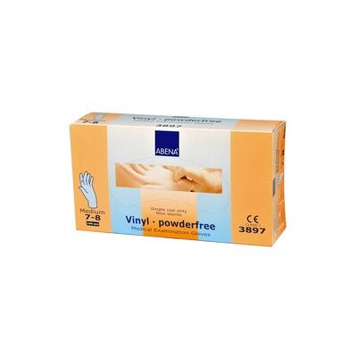Abena Vinyl Handsker M - Engangs, Pudderfri, 100 stk Abena Vinyl Handsker M - Engangs, Pudderfri, 100 stk
