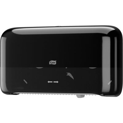 Tork T2 Twin Dispenser Minijumbo Toiletpapir, Sort Tork T2 Twin Dispenser Minijumbo Toiletpapir, Sort