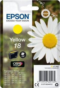 Epson Epson 18 Blækpatron Gul T1804