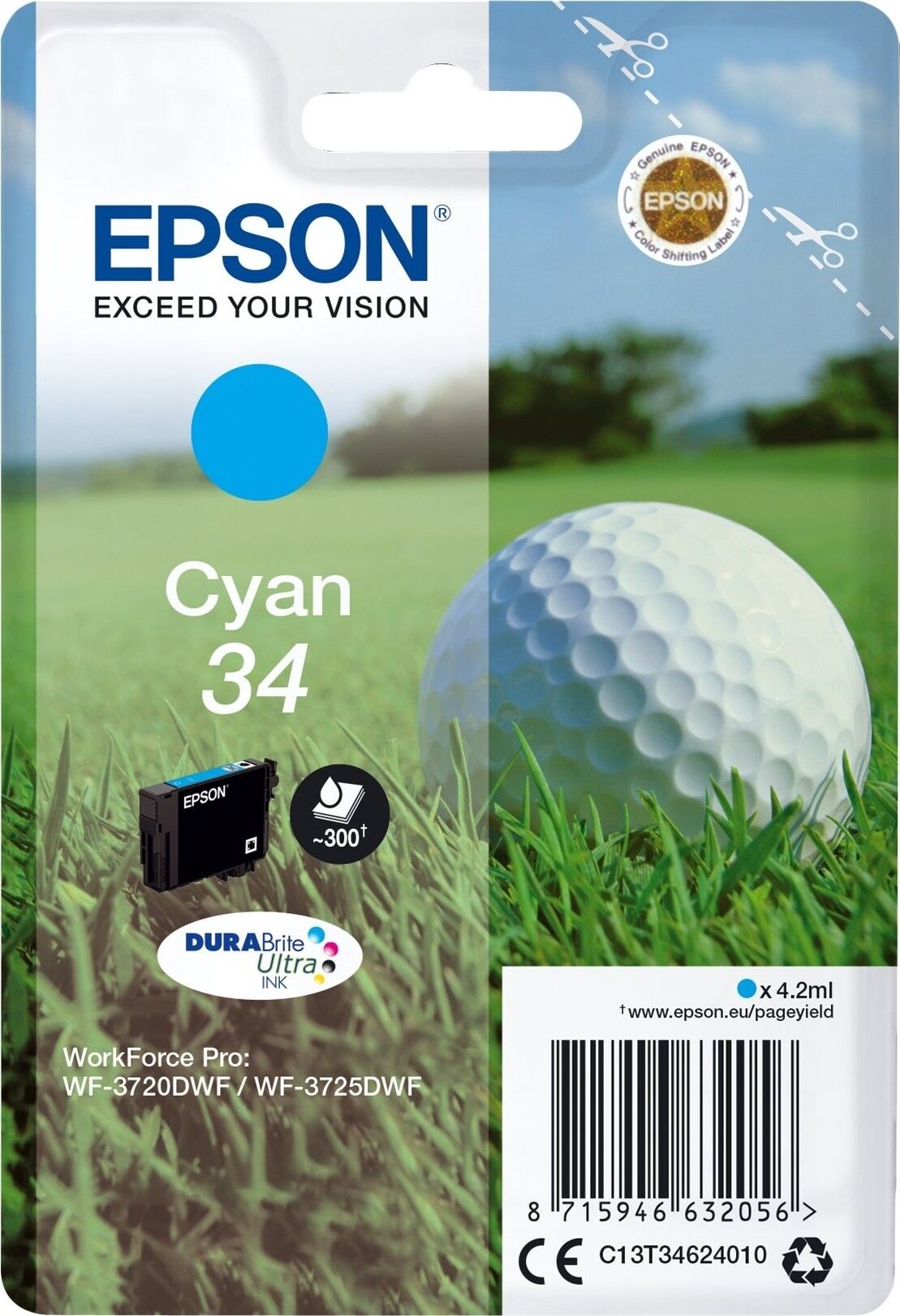 Epson Epson 34 Blækpatron Cyan T3462
