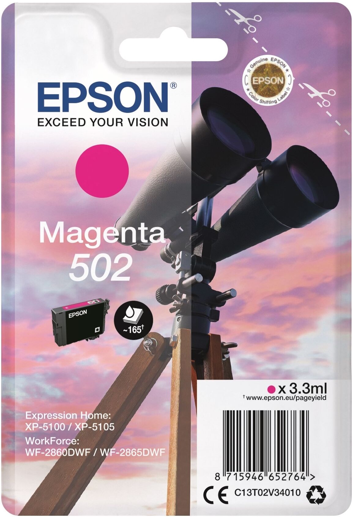 Epson Epson 502 Blækpatron Magenta C13T02V34010