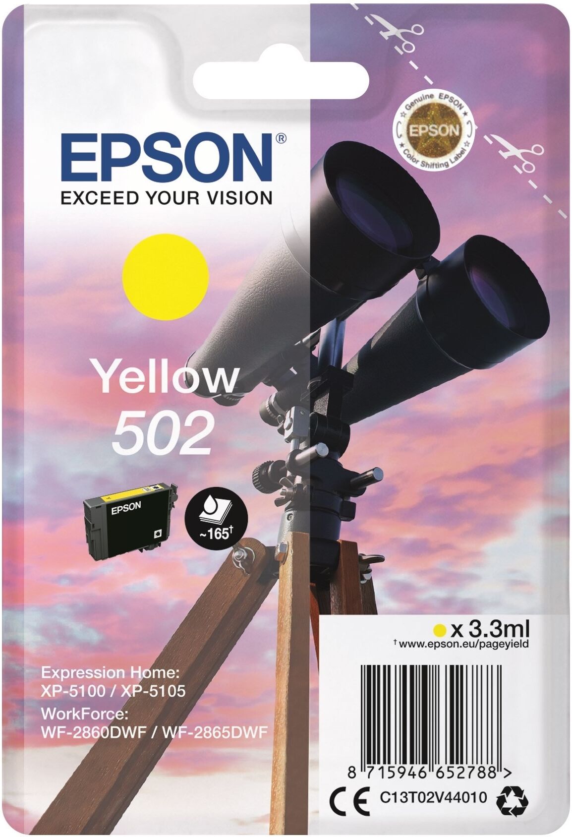 Epson Epson 502 Blækpatron Gul C13T02V44010