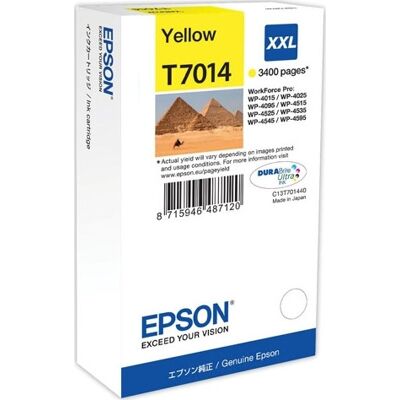 Epson Nr.T7014/c13t70144010 Blækpatron, Gul, 3400 Epson Nr.T7014/c13t70144010 Blækpatron, Gul, 3400