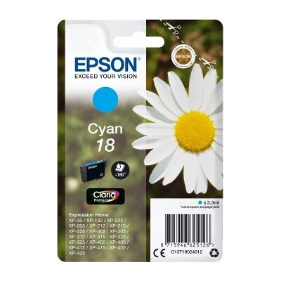 Epson Nr. 18/c13t18024012 Blækpatron, Blå, 180s Epson Nr. 18/c13t18024012 Blækpatron, Blå, 180s