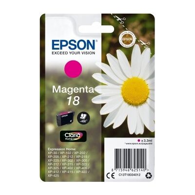 Epson Nr. 18/c13t18034012, Blækpatron, Rød, 180s Epson Nr. 18/c13t18034012, Blækpatron, Rød, 180s
