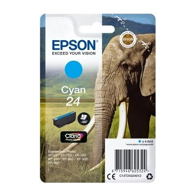 Epson C13t24224012 Blækpatron, Blå, 360s Epson C13t24224012 Blækpatron, Blå, 360s