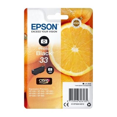 Epson 33 Blækpatron, Foto-Sort Epson 33 Blækpatron, Foto-Sort