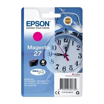 Epson 27/c13t27034012 Blækpatron, Rød, 300 Sider Epson 27/c13t27034012 Blækpatron, Rød, 300 Sider
