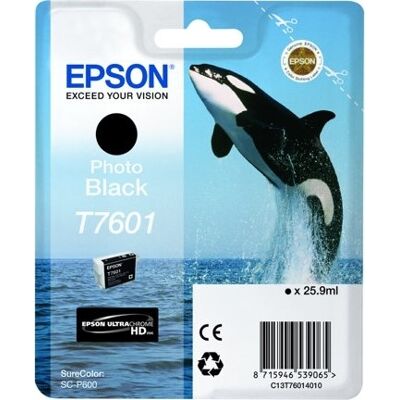 Epson T76014010 Blækpatron 25.9 Ml., Sort (Foto) Epson T76014010 Blækpatron 25.9 Ml., Sort (Foto)