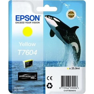 Epson T76044010 Blækpatron 25.9 Ml., Gul Epson T76044010 Blækpatron 25.9 Ml., Gul