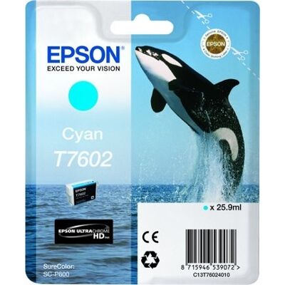 Epson T76024010 Blækpatron 25.9 Ml., Cyan Epson T76024010 Blækpatron 25.9 Ml., Cyan