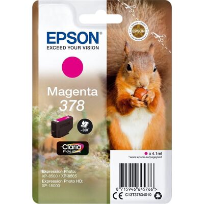 Epson T378 Blækpatron, Magenta, 4.1 Ml Epson T378 Blækpatron, Magenta, 4.1 Ml