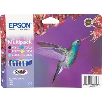 Epson T0807 Blækpatroner, Multipak, Blister Epson T0807 Blækpatroner, Multipak, Blister