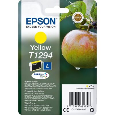 Epson Nr.T1294/c13t12944012 Blækpatron, Gul, 440s Epson Nr.T1294/c13t12944012 Blækpatron, Gul, 440s