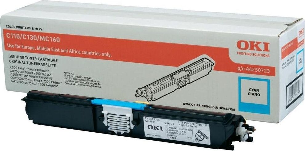 OKI Tonerkassette cyan 2.500 sider 44250723