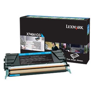 Lexmark X746a1cg Lasertoner, Blå, 7000 S.