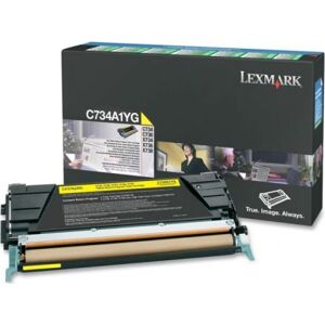 Lexmark C734a1yg Lasertoner, Gul, 6000s