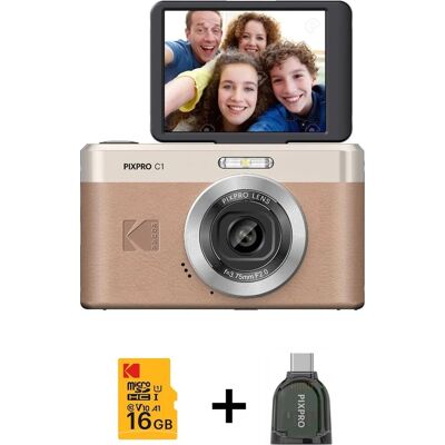 Kodak Digitalt Kamera Pixpro C1 Cmos 5x 16mp, Brun Kodak Digitalt Kamera Pixpro C1 Cmos 5x 16mp, Brun