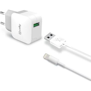 Celly Usb-Oplader Med Lightning-Kabel, Hvid