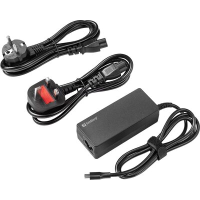 Sandberg Usb-C Ac Oplader Pd65w Eu+uk, Sort Sandberg Usb-C Ac Oplader Pd65w Eu+uk, Sort