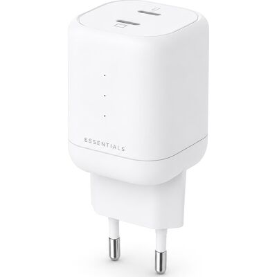 Essentials Ëssentials Oplader, 100w Gan, 2x Usb-C, Hvid Essentials Ëssentials Oplader, 100w Gan, 2x Usb-C, Hvid