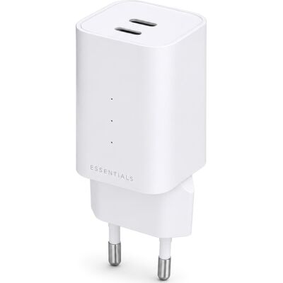 Essentials Ëssentials Oplader, 65w Gan, 2x Usb-C, Hvid Essentials Ëssentials Oplader, 65w Gan, 2x Usb-C, Hvid