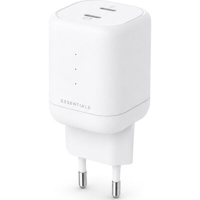 Essentials Ëssentials Oplader, 100w Gan, 2x Usb-C, Hvid Essentials Ëssentials Oplader, 100w Gan, 2x Usb-C, Hvid