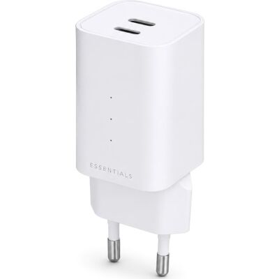 Essentials Ëssentials Oplader, 65w Gan, 2x Usb-C, Hvid Essentials Ëssentials Oplader, 65w Gan, 2x Usb-C, Hvid