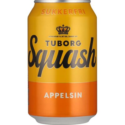Tuborg Squash Appelsin, Sukkerfri, 33 Cl Tuborg Squash Appelsin, Sukkerfri, 33 Cl