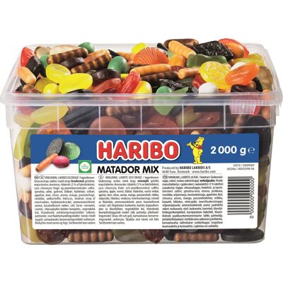Haribo Matador Mix - 2kg Slik i Spand Haribo Matador Mix - 2kg Slik i Spand