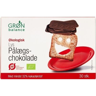 Grøn Balance Pålægschokolade Øko Lys 120 G Grøn Balance Pålægschokolade Øko Lys 120 G