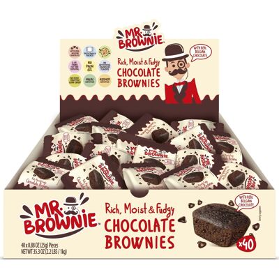 Mr. Brownie Chokolade Brownie, 40 Stk Á 25g Mr. Brownie Chokolade Brownie, 40 Stk Á 25g