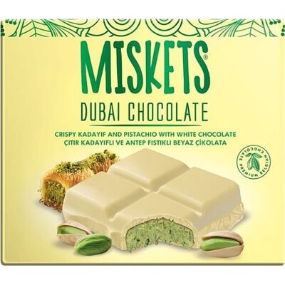 Miskets Dubai Chokolade Hvid, Misket, 100g Miskets Dubai Chokolade Hvid, Misket, 100g