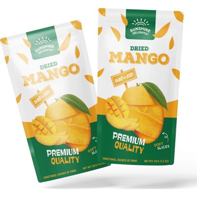 Sunshine Delights Tørret Mango, 20 Poser Á 40g Sunshine Delights Tørret Mango, 20 Poser Á 40g