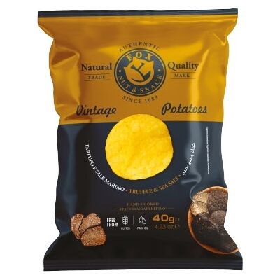 Fox Vintage Vintage Chips Med Trøffel Og Havsalt, 40 G Fox Vintage Vintage Chips Med Trøffel Og Havsalt, 40 G