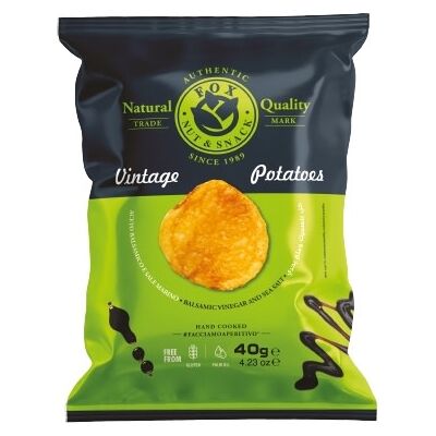 Fox Vintage Vintage Chips M Balsamico, Eddike Og Havsalt, 40 G Fox Vintage Vintage Chips M Balsamico, Eddike Og Havsalt, 40 G