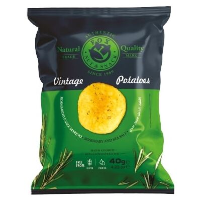 Fox Vintage Vintage Chips Med Rosmarin Og Havsalt, 40 G Fox Vintage Vintage Chips Med Rosmarin Og Havsalt, 40 G