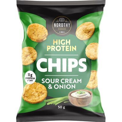 Nordthy High Protein Chips Sour Cream & Onion 50 G Nordthy High Protein Chips Sour Cream & Onion 50 G