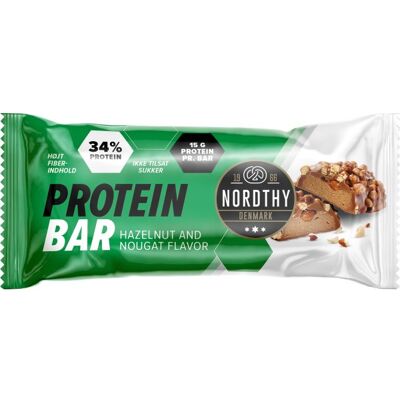 Nordthy Proteinbar Hasselnød Nougat, 45 G Nordthy Proteinbar Hasselnød Nougat, 45 G