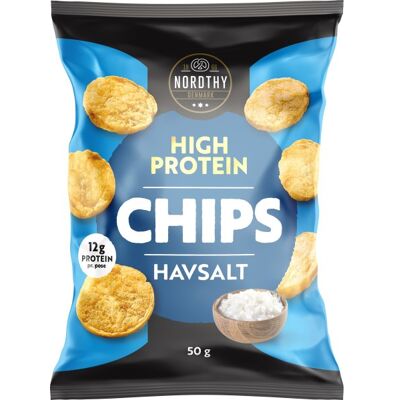 Nordthy High Protein Chips Havsalt, 50 G Nordthy High Protein Chips Havsalt, 50 G