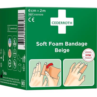 Cederroth Blød Skumforbinding - 2m Beige - Førstehjælp Cederroth Blød Skumforbinding - 2m Beige - Førstehjælp