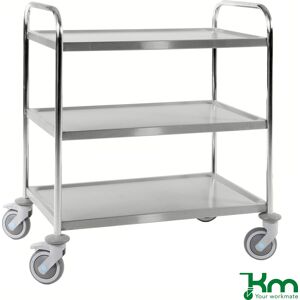 Kongamek Highline Rustfrit Rullebord, 3 Hylder, 910x590x965